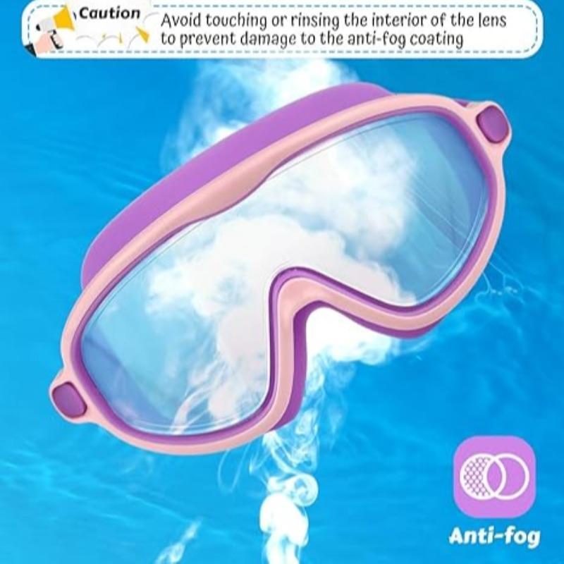 Diving Swimming Goggles, 2 Counts Anti-fog & Anti-uv Swim Glasses with Waterproof Earplugs, Wide Vision Swimming Accessories for Boys & Girls, Water Goggles, Swim Kit, Cool Swimming Goggles