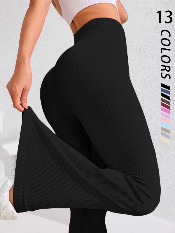 Women's Solid High Waist Sports Leggings, Casual Comfy Breathable Skinny Pants for Yoga Gym Workout Running, Ladies Sportswear for All Seasons, Fitness Summer Bottoms