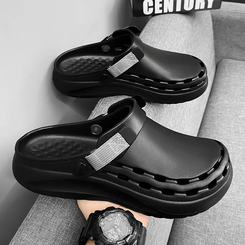 Quick-Dry EVA Solid Color Mens Sandals Fashion Trendy Lightweight Outdoor Travel Essentials Beach Shoes Casual Men’s Slippers