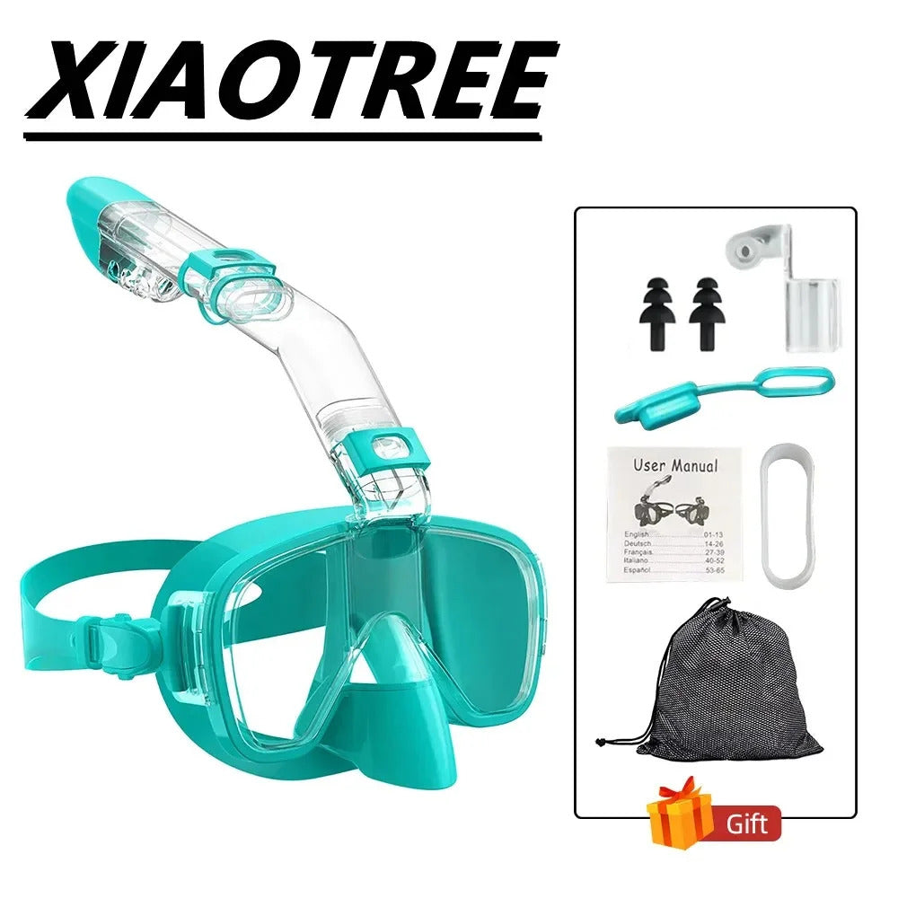 Underwater Snorkeling Half face Face Children Swimming Mask Set Scuba Diving Respirator Masks Anti Fog Safe Breathing for Adult