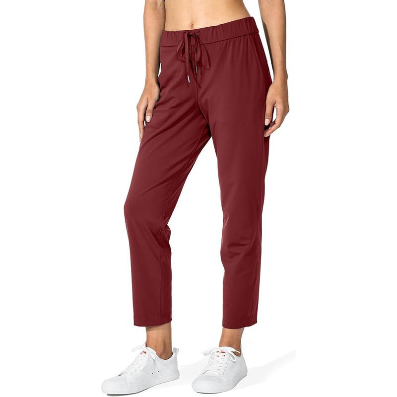Women's Pants with Deep Pockets 7/8 Sporty Skinny Bottoms Stretch Ankle Sweatpants Solid Tracksuits