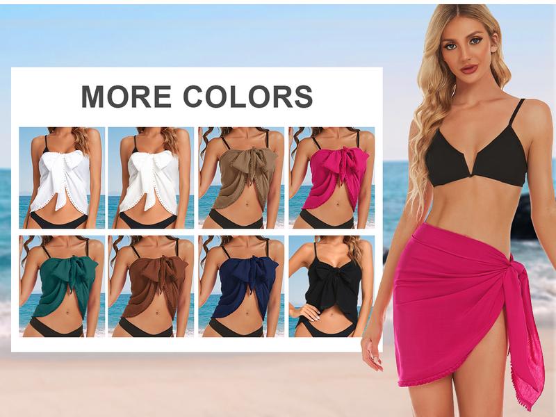 Womens Viral Sarong Skirt Cover Ups – Sarong Beach Wrap Lightweight Skirts for Swimsuit, Swimwear, Vacation From Poolside to Beach Walk (S-XXL)