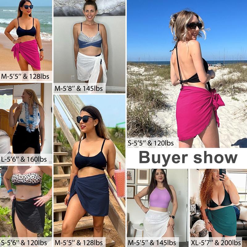 Womens Viral Sarong Skirt Cover Ups – Sarong Beach Wrap Lightweight Skirts for Swimsuit, Swimwear, Vacation From Poolside to Beach Walk (S-XXL)