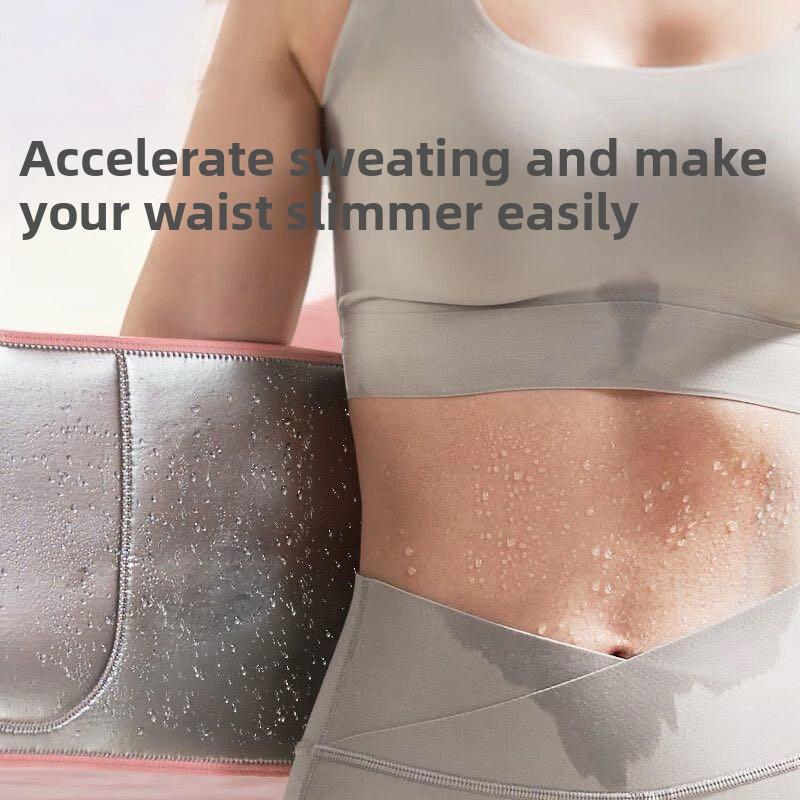 Sweat Belt  Ab Trainer for Women and Men Sweat Band Waist Trainer Belt for High Intensity Training and Gym Workouts 3 Adjustable Sizes - Black/Pink
