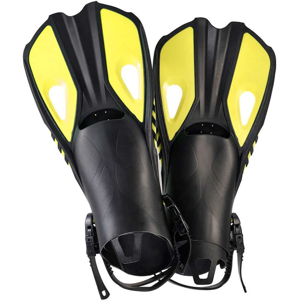 Swim Flippers Short Diving Frog Shoes Duck Webs Adjustable Silicone Travel Size Open Heel Adult Men Women Youth Kid