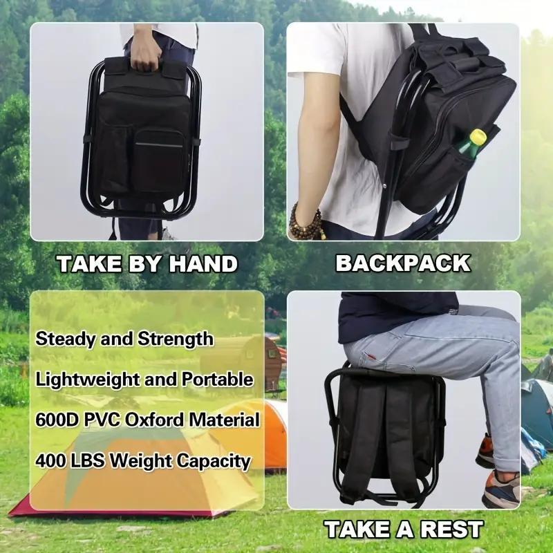 Foldable Camping Chair Backpack, Multifunctional Travel & Fishing Equipment, Outdoor Camping Furniture for Hiking, Beach & Hunting