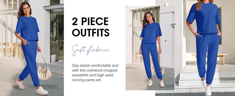 Womens 2 Piece Outfits Oversized Cropped Sweatshirt and High Waist Running Shorts Tracksuit Sets tracksuits men