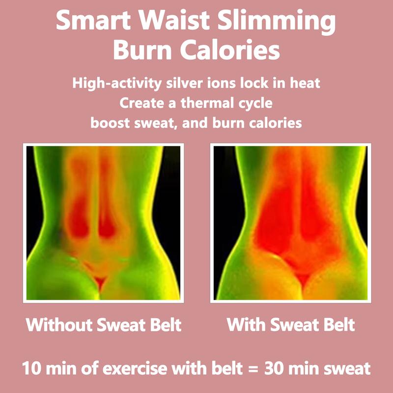 Sweat Belt  Ab Trainer for Women and Men Sweat Band Waist Trainer Belt for High Intensity Training and Gym Workouts 3 Adjustable Sizes - Black/Pink