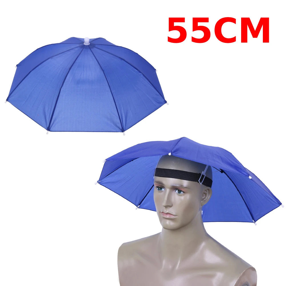 Portable Head Umbrella Hat Fishing Caps Anti-Rain Fishing Anti-Sun Umbrella Hat Adults Children Unisex Outdoor Pesca Sports Cap