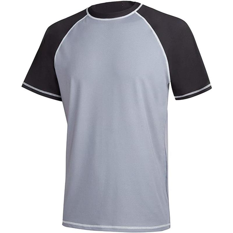 Men's UPF 50+ Rashguard Swim Tee Short Sleeve Running Shirt Swimwear Swim Hiking Workout Shirts #fathersdaygifts