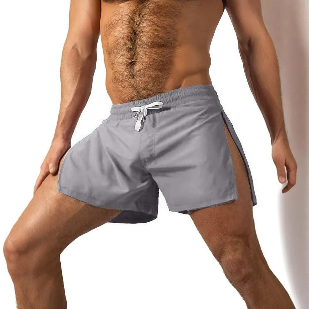 Summer Sports Shorts Men Sweatshorts Quick Dry Running Gym Beach Jogging Bottoms Men Fitness Training side Zipper Shorts Pants