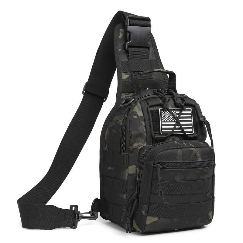 Tactical Compact EDC Shoulder Sling Bag for Men - Crossbody and Chest Pack for Travel, Camping, Trekking, Outdoor Sports - Adjustable Multifunction Durable dealsforyoudays