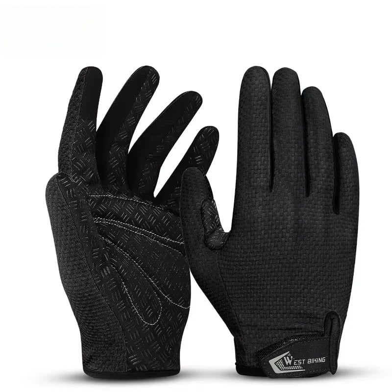 BIKING Summer Cycling Gloves Full Finger MTB Bike Gloves Touch Screen Non Slip Silicone Palm Driving Riding Gloves