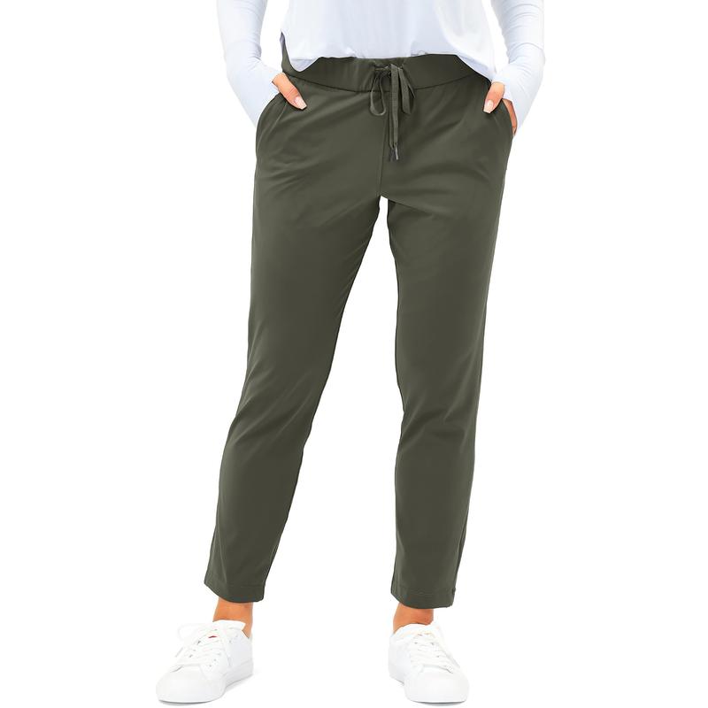 Women's Pants with Deep Pockets 7/8 Sporty Skinny Bottoms Stretch Ankle Sweatpants Solid Tracksuits