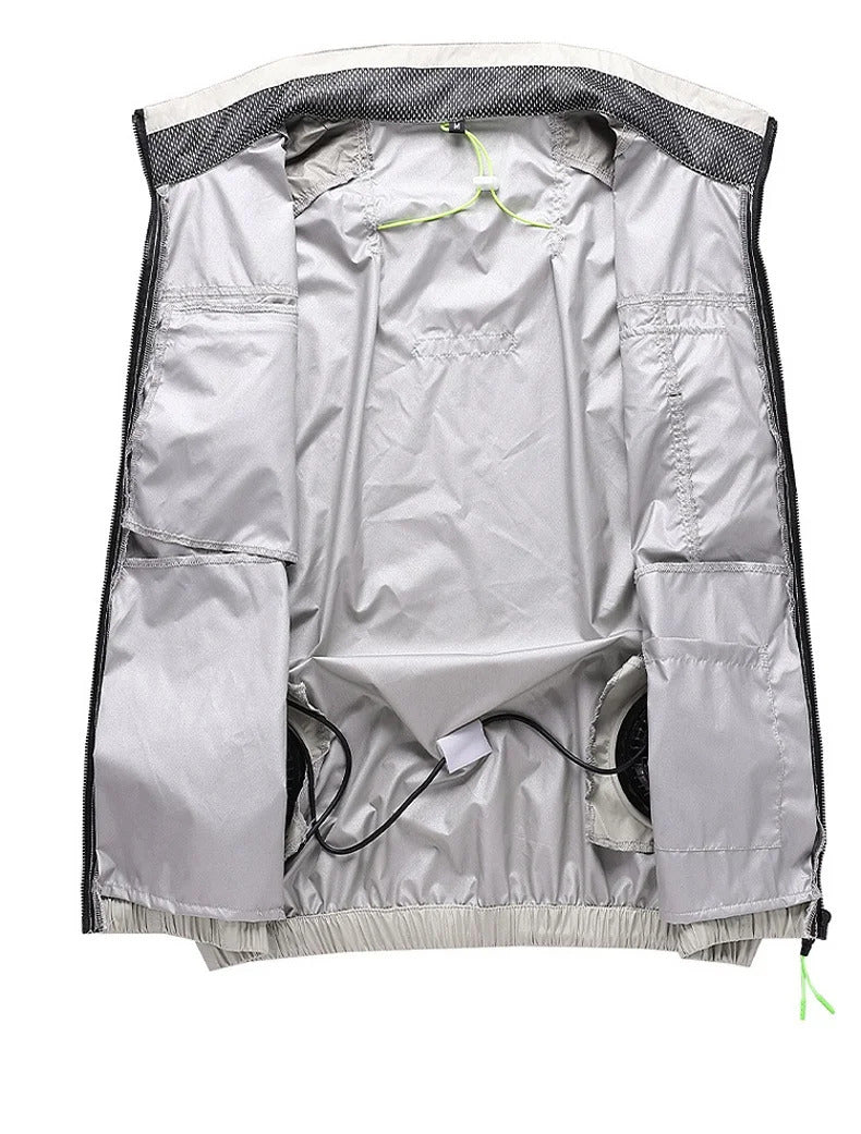 Summer Cool Vest Wearable Cooling Fan Vest Air-conditioned Clothes Usb Cooling 13 Hours For Outdoor Work  Fishing Short Sleeve