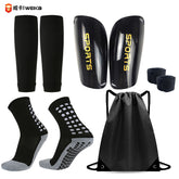 Elite Soccer Bundle - Grip Sock, Shin Guards, Pre-Cut Sock Sleeves, and Shin Guard Straps Bundle – Essential Equipment for Futbol Players