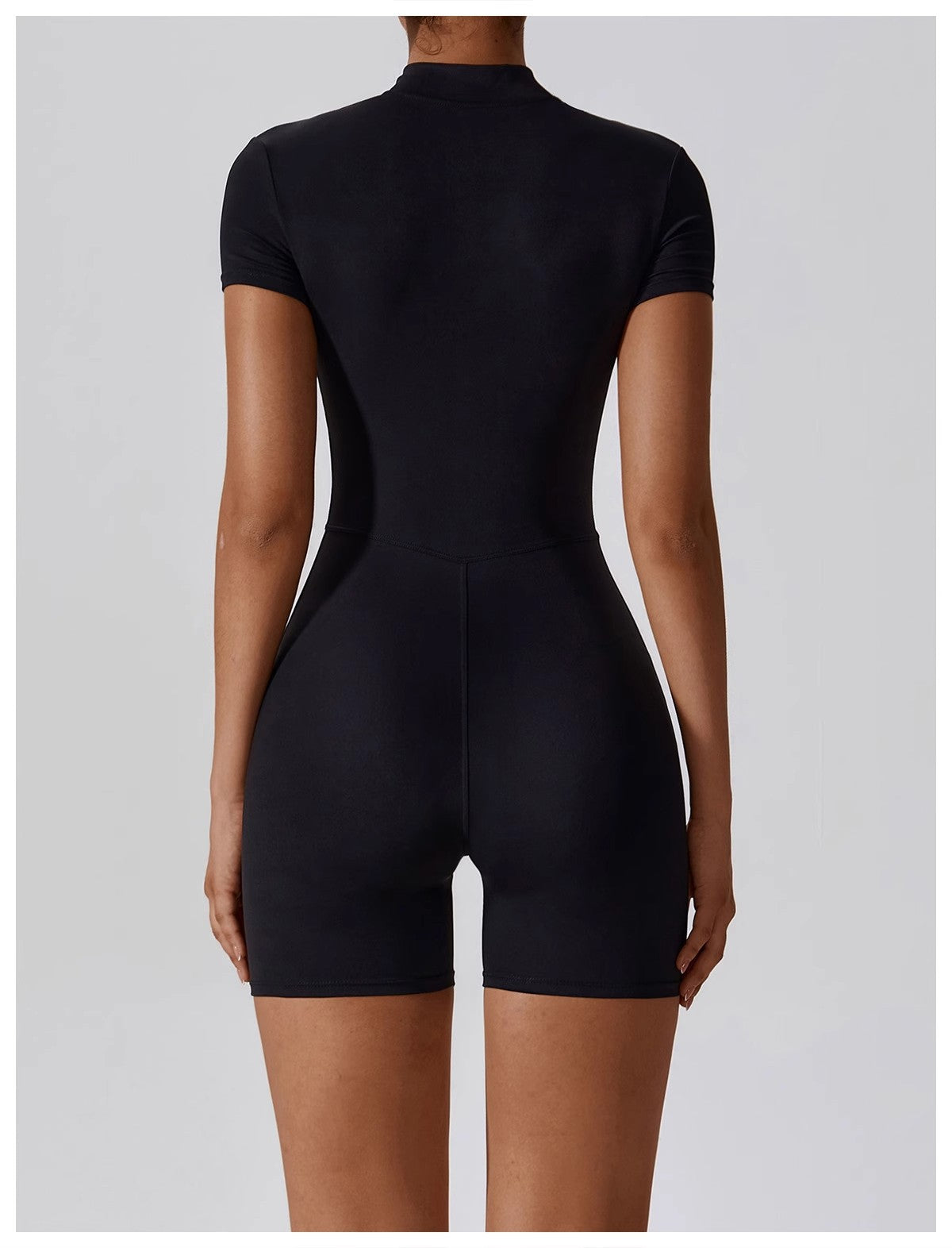 European and American Summer Zipper Short Sleeve Yoga Jumpsuit for Women Dance Fitness Tight Sports Jumpsuit Swimsuit