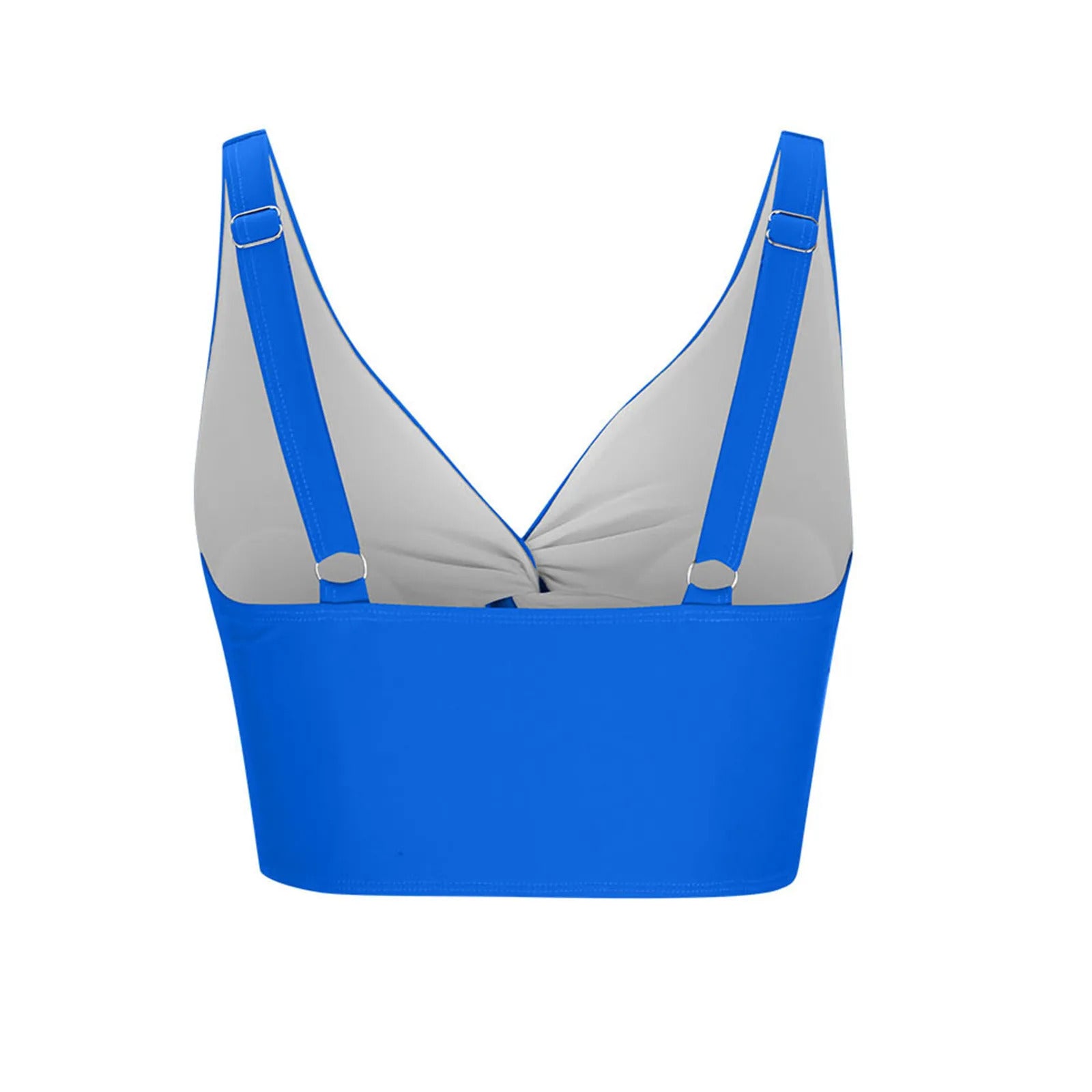 Women'S Swimsuit Top Solid Colour Bikini Swimsuit Fashion Gathering Push Up Tankini Swimsuit Sexy Backless Cross Strap Bikini