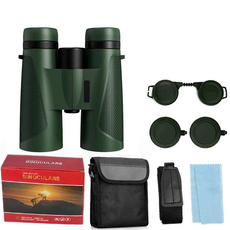 Powerful Telescope 12X42 Professional Binoculars Low Light BAK4-Prism Long Range Waterproof Military Hunting Camping Equipment