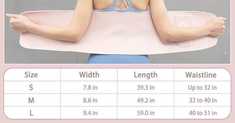 Sweat Belt  Ab Trainer for Women and Men Sweat Band Waist Trainer Belt for High Intensity Training and Gym Workouts 3 Adjustable Sizes - Black/Pink