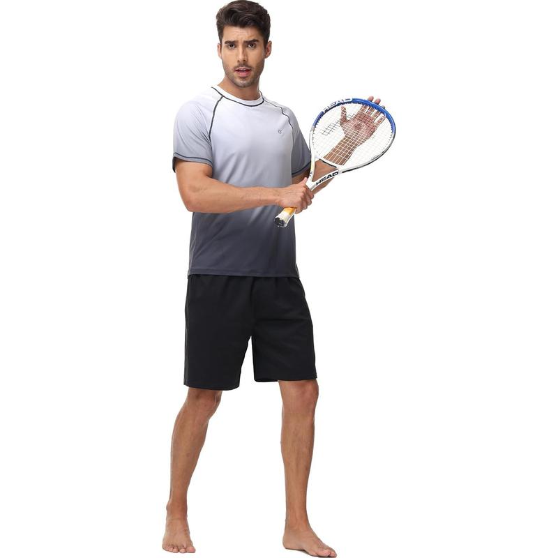 Men's UPF 50+ Rashguard Swim Tee Short Sleeve Running Shirt Swimwear Swim Hiking Workout Shirts #fathersdaygifts