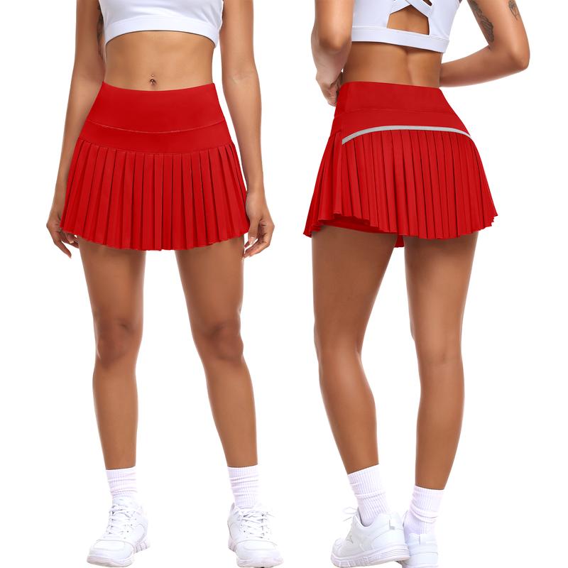Womens Pleated Sports Skirt High Waisted Tennis Golf Skort Summer Mini Casual Girls Skirt Workout Athletic Skorts with Pockets for Ladies Summer Sportswear