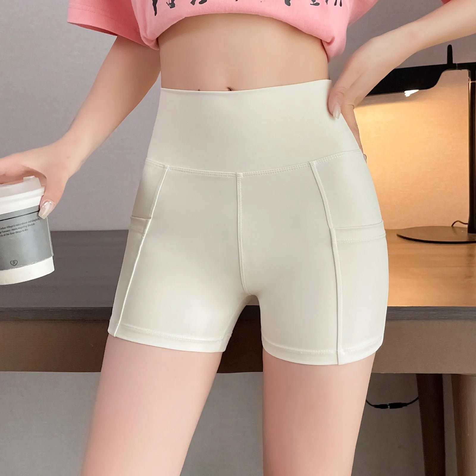 Women Sports Short Yoga Shorts High Waist Breathable Soft Fitness Tight Women Yoga Legging Shorts Cycling Athletic Gym Shorts