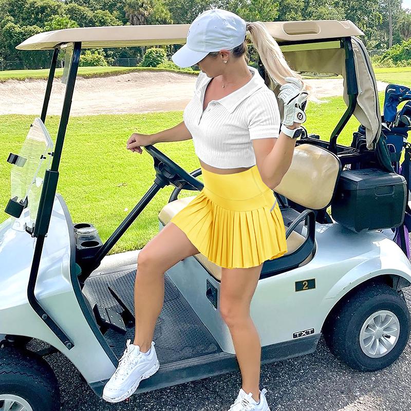 Womens Pleated Sports Skirt High Waisted Tennis Golf Skort Summer Mini Casual Girls Skirt Workout Athletic Skorts with Pockets for Ladies Summer Sportswear