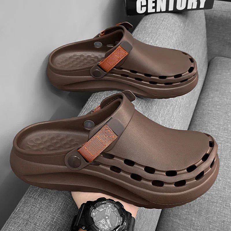 Quick-Dry EVA Solid Color Mens Sandals Fashion Trendy Lightweight Outdoor Travel Essentials Beach Shoes Casual Men’s Slippers