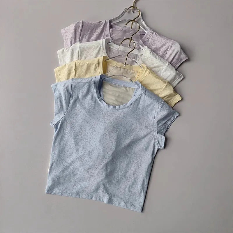 Woman Sports Shirt Short Sleeve Yoga Top Mesh T-Shirts Women Fitness Shirt Sportswear Breathable Workout top Loose Gym Clothes