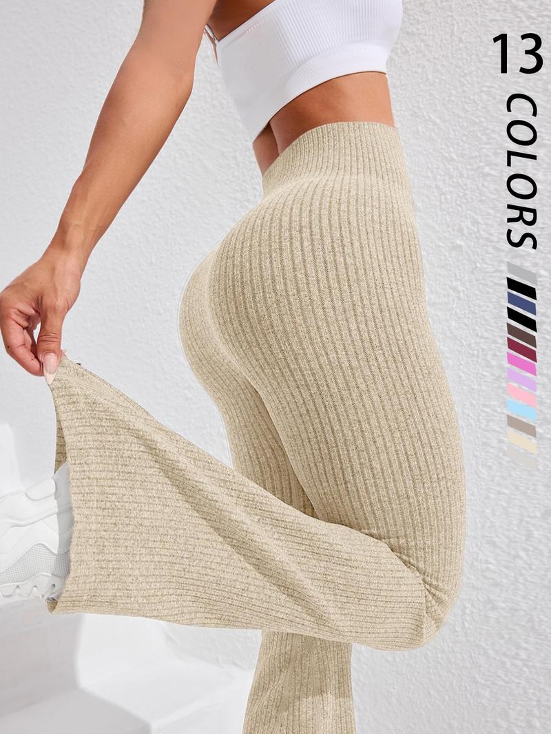 Women's Solid High Waist Sports Leggings, Casual Comfy Breathable Skinny Pants for Yoga Gym Workout Running, Ladies Sportswear for All Seasons, Fitness Summer Bottoms