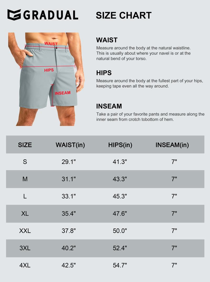 Men's Golf Shorts Stretch Quick Dry Breathable Gym Shorts Lightweight Athleticshorts Fashion Casual Workout Shorts With 3 Pockets Daily Wear