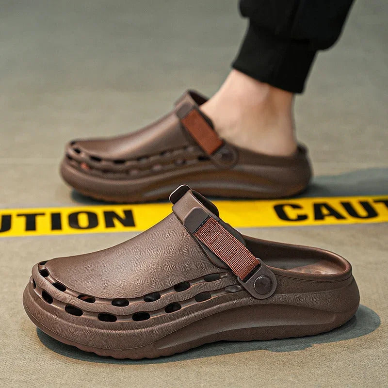 Quick-Dry EVA Solid Color Mens Sandals Fashion Trendy Lightweight Outdoor Travel Essentials Beach Shoes Casual Men’s Slippers