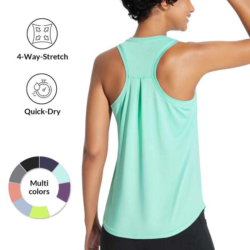2025 Women's Workout Tank Top Racerback Tops Sleeveless Running Shirts Golf Outfits Loose Fit Yoga Athletic Gym Sports Tennis Workout Top Casual Lounge Everyday Wear