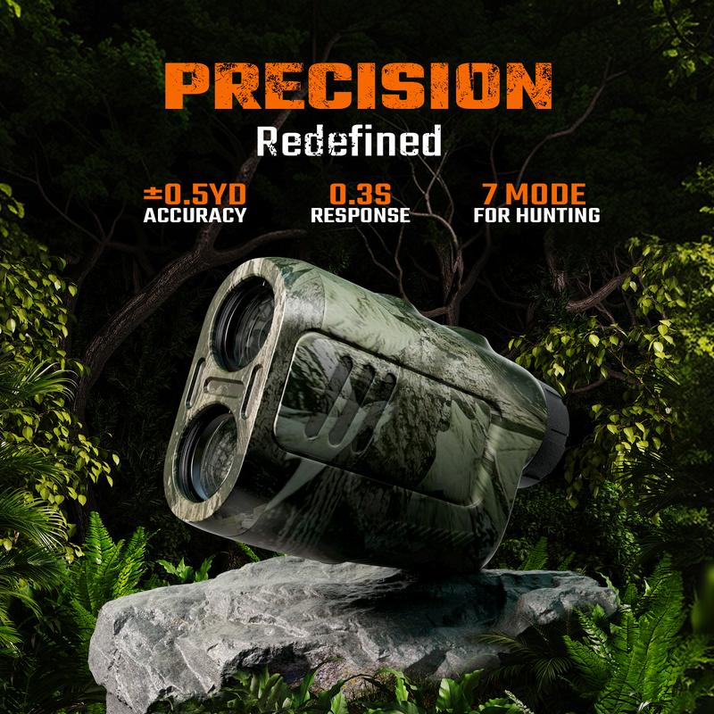 Hunting Rangefinder PF2E Precision Rangefinder, ±0.5yd Accuracy, 656Y Laser Range Finder,6X Magnification,Rain & Fog,bow Mode, Measuring speed,0.3s Instant Measurement,for Hunting & Golr rangefinder,Gift,Outdoor Surveying & Mapping