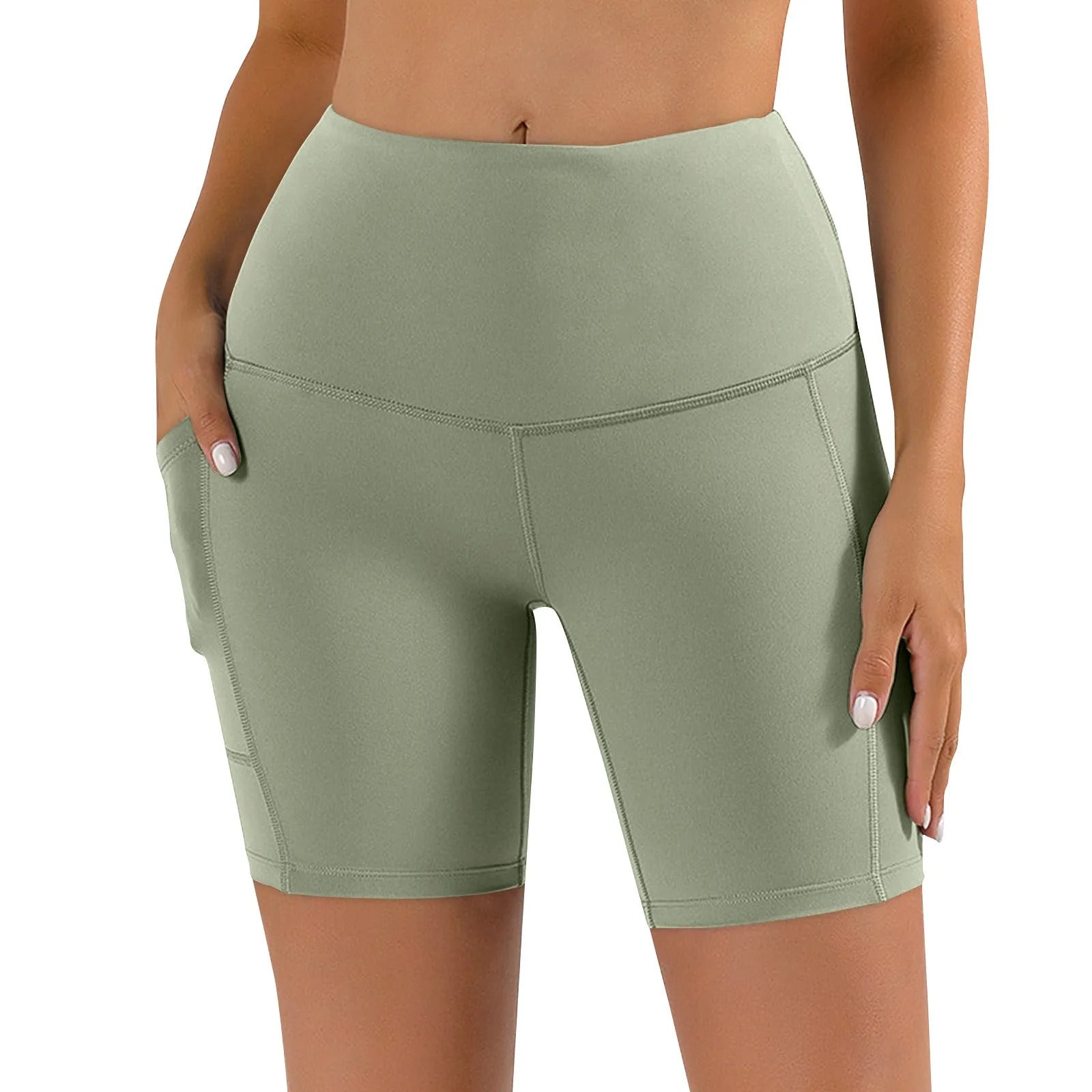 Women Sports Short Yoga Shorts High Waist Breathable Soft Fitness Tight Women Yoga Legging Shorts Cycling Athletic Gym Shorts