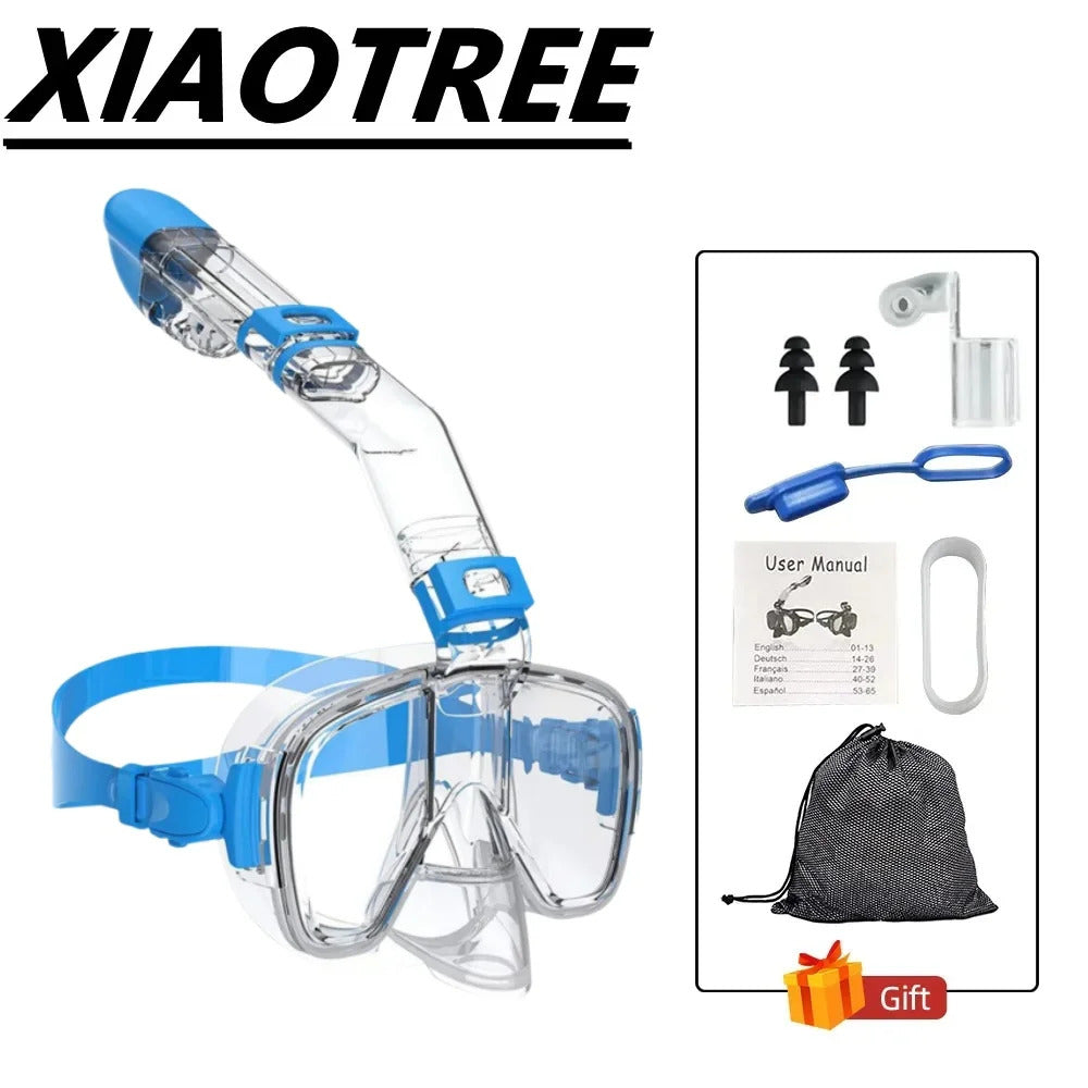 Underwater Snorkeling Half face Face Children Swimming Mask Set Scuba Diving Respirator Masks Anti Fog Safe Breathing for Adult