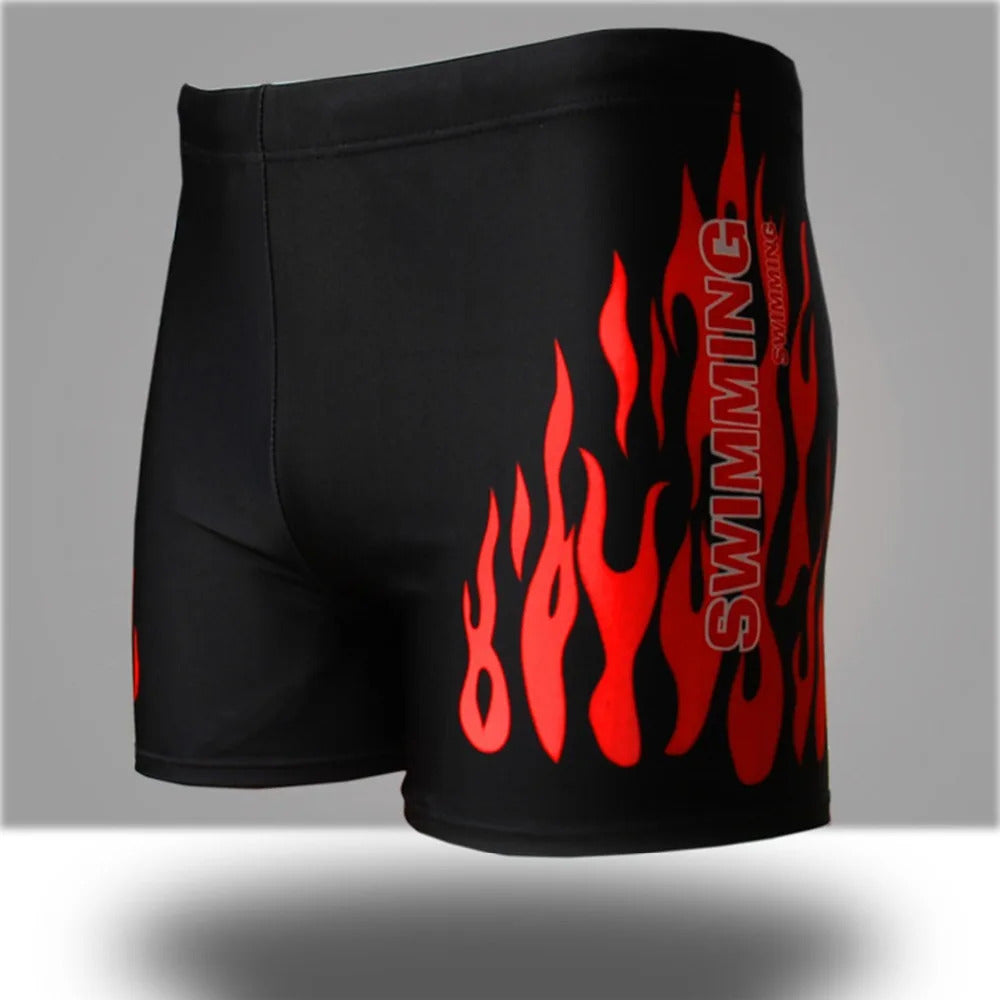 Men Swimwear Swimsuit Mens Swim Shorts Bathing Suit Swimming Pool Trunks Beach Briefs Flame Boxer Badpak maillot de bain homme