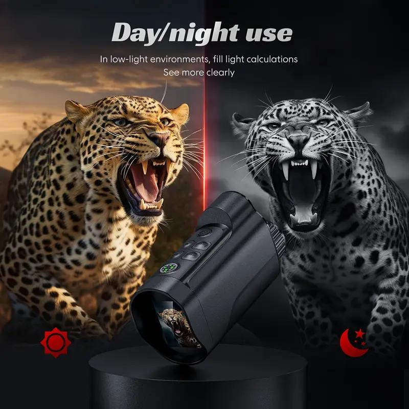 Night Vision Monocular, 2'' HD Screen Infrared Binoculars with Compass for Photos and Videos, Perfect for Adults Outdoor Camping and Wildlife Observation