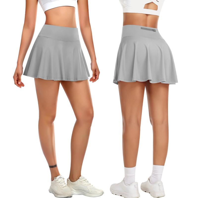 Women's Tennis Solid Pocket High Waist Athletic Skirt Pleated Golf Skorts with Pockets High Waisted Workout Running Casual Girl Skirts