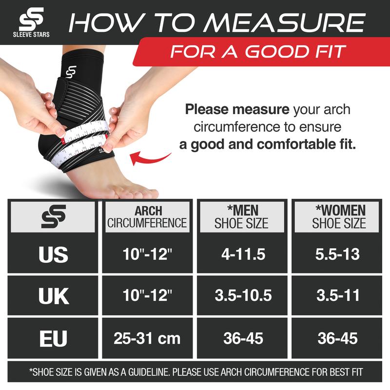 Sleeve Stars Ankle Brace for Sprain | Plantar Fasciitis Relief | Ankle Support for Women & Men | Ankle Compression Sleeve w/ Strap | Achilles Tendonitis Brace, Foot Brace Wrap