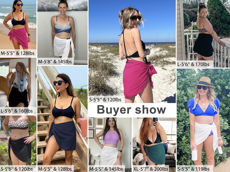 Womens Viral Sarong Skirt Cover Ups – Sarong Beach Wrap Lightweight Skirts for Swimsuit, Swimwear, Vacation From Poolside to Beach Walk (S-XXL)