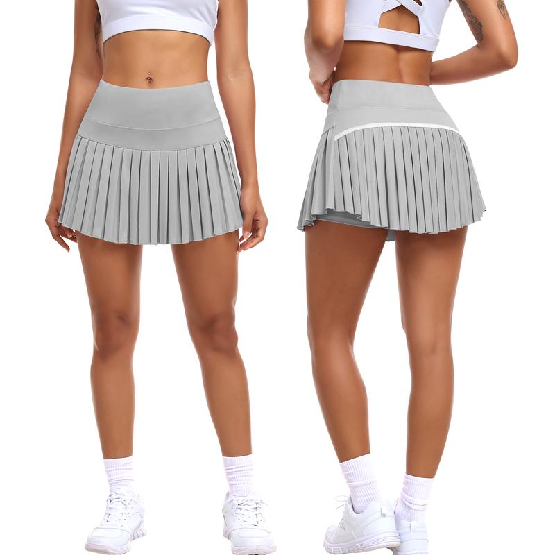 Womens Pleated Sports Skirt High Waisted Tennis Golf Skort Summer Mini Casual Girls Skirt Workout Athletic Skorts with Pockets for Ladies Summer Sportswear