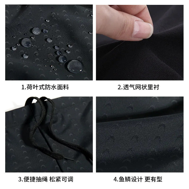 Swimming Trunks Men's Swimming Set Flat Angle Swimming Shorts Waterproof Quick-drying Swimming Suit Swimming Goggles Swim Cap