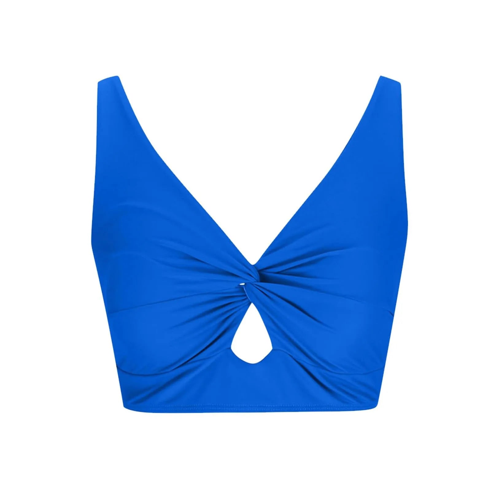 Women'S Swimsuit Top Solid Colour Bikini Swimsuit Fashion Gathering Push Up Tankini Swimsuit Sexy Backless Cross Strap Bikini