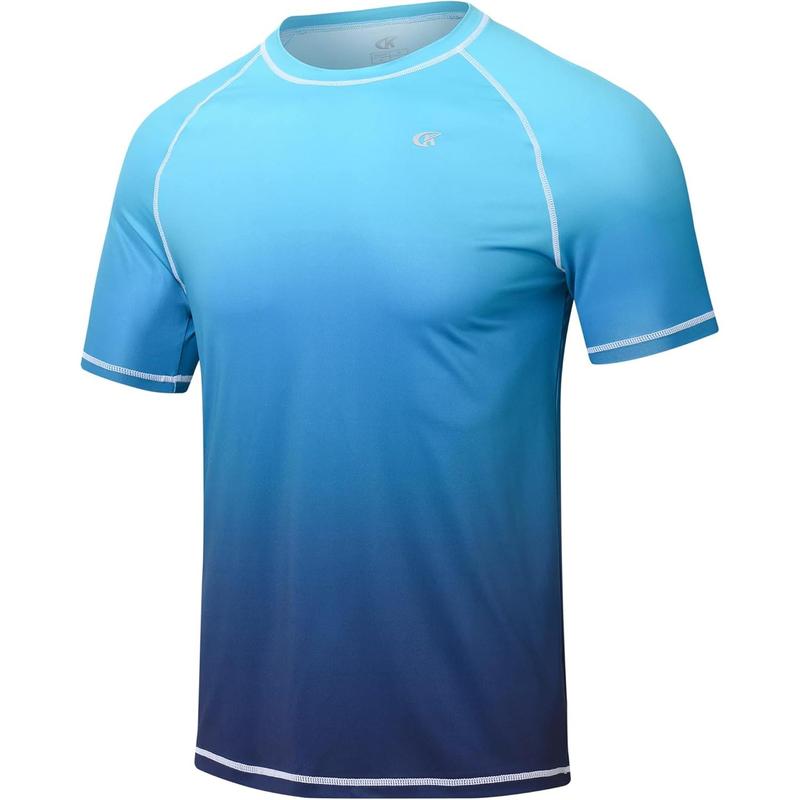 Men's UPF 50+ Rashguard Swim Tee Short Sleeve Running Shirt Swimwear Swim Hiking Workout Shirts #fathersdaygifts