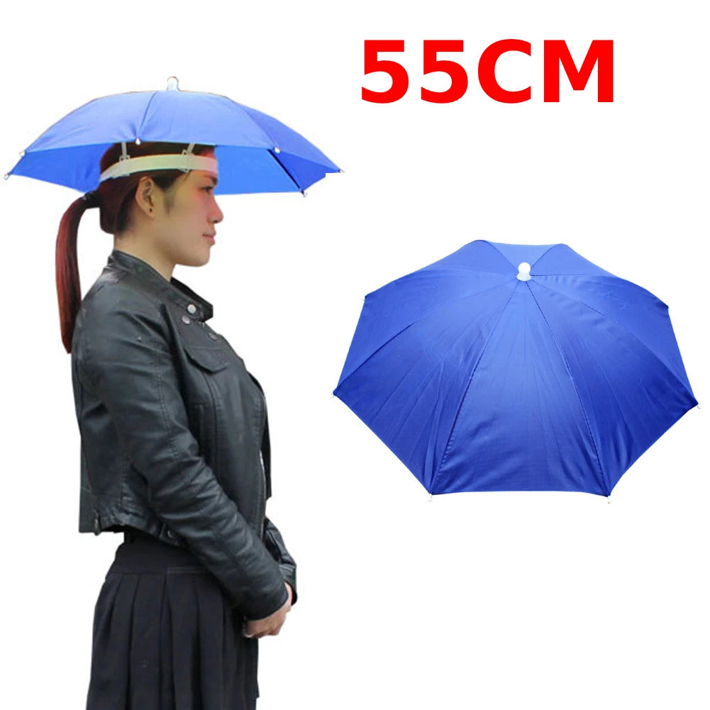 Portable Head Umbrella Hat Fishing Caps Anti-Rain Fishing Anti-Sun Umbrella Hat Adults Children Unisex Outdoor Pesca Sports Cap