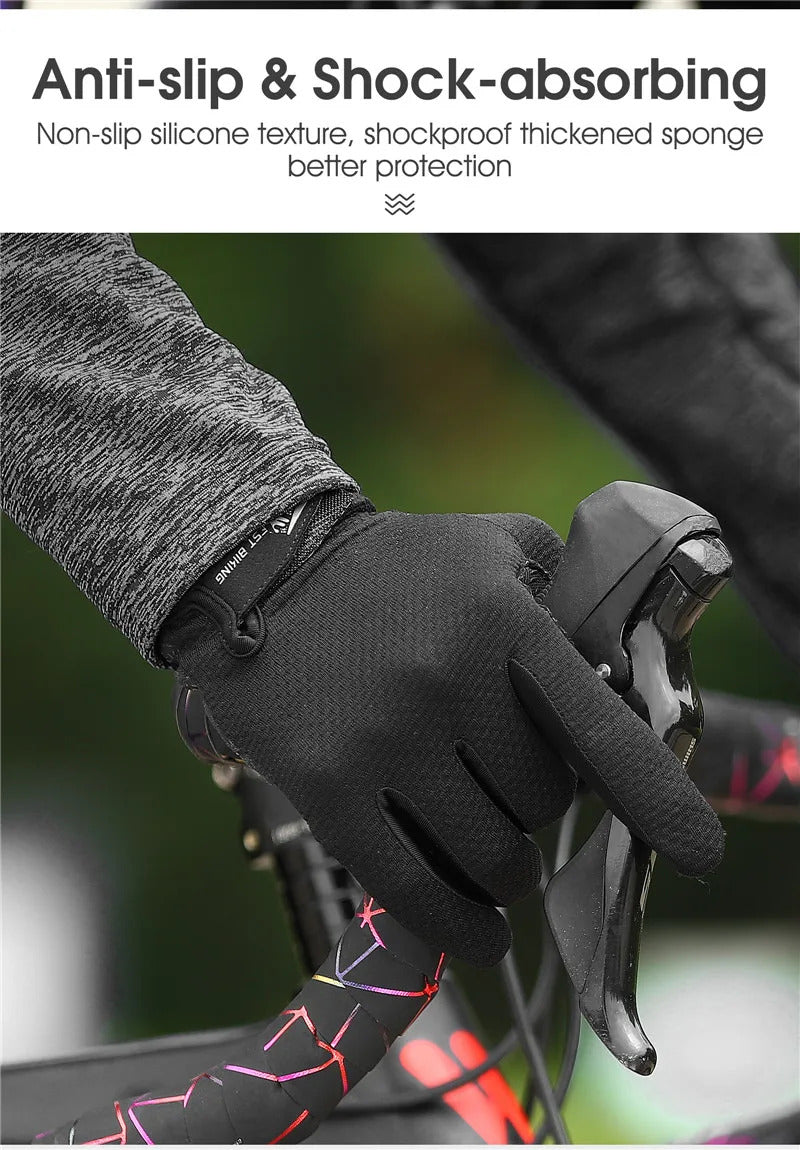BIKING Summer Cycling Gloves Full Finger MTB Bike Gloves Touch Screen Non Slip Silicone Palm Driving Riding Gloves