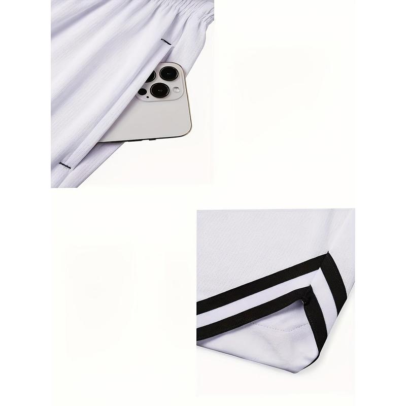 3PCS Men's Mesh Shorts, Three-Piece Set, Sports Basketball Shorts, Running, Fitness, Cycling, Hiking, Swimming, Quick-Dry, Breathable Elastic Shorts