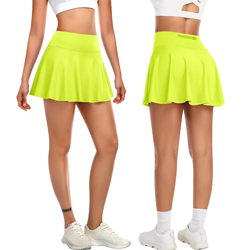 Women's Tennis Solid Pocket High Waist Athletic Skirt Pleated Golf Skorts with Pockets High Waisted Workout Running Casual Girl Skirts